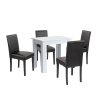 Leon 4+1 jedálenský set bielo-čierny