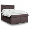 Box spring postel s matrací tmavě hnědá 160x200 cm textil 3292849