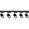Kolajnicové led svietidla - 5 x čierna dráhová lampa GU10 + dráha 2m (5 x čierna dráhová lampa GU10 + dráha 2m)