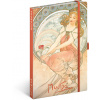 Notes Alfons Mucha – Maliarstvo, linajkovaný, 13 × 21 cm