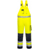 PORTWEST Nohavice na traky Dijon Hi-Vis Farba: Reflexná žltá, Veľkosť: XL, Doplnková farba: tmavo modrá
