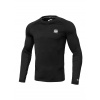 PitBull West Coast - pánsky rashguard L.S. PERFORMANCE SMALL LOGO čierny 3XL