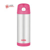 Splash About Detská termoska so slamkou 470ML FUNtainer® - Ružová/nerez