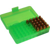 MTM Case-Gard Krabička na náboje MTM Cases, Pistol, pro náboje 9mm Luger apod., 50ks, barva zelená čirá