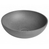 SAPHO - TURF betónové umývadlo na dosku vrátane výpuste, priemer 44cm, čierny granit AR436