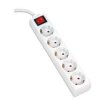 Platinet OMEGA POWER EXTENSION CORD WITH BASIC SURGE PROTECTION 5,0M 16A 5 SOCKET TYPE F SCHUKO GERMAN WHITE