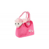 Teddies Pes/Psík v kabelke/taške ružové plyš