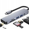 Adaptér 6v1 HUB USB-C HDMI 4K Macbook M1 PRO AIR