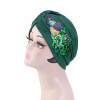 Turban na hlavu - zelený so vzorom