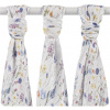 Kikko Bambusové pleny XKKO BMB Digi Blue Wildflowers MIX 70 x 70 3 ks