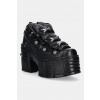 Kožené členkové topánky New Rock CRUST NEGRO čierna farba, na podpätku, M-TM106-C2