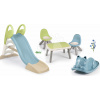 Set šmykľavka s vodnou hrou a hojdačka s posedením Toboggan GM Slide Life Smoby dĺžka šmyku 150 cm a stolík s dvoma stoličkami KidChair