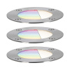 LED vonkajšie vstavané svietidlo Paulmann 94275 Plug and Shine Decklight IP65 RGBW 3,6W 200lm 3000-6500K strieborné 3ks