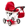 NEW BABY Detský kočík pre bábiky COMFORT červený s bodkami 77x45x77 červená