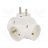 Konektor napájecí AC rozbočka 2P+PE bilá Výst 4x zásuvka