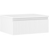 Mexen Rivel, kúpeľňová skrinka 60 cm s pracovnou doskou, 1 zásuvka, drážkovaná, biela matná, 91A20-06023-1-BFC01