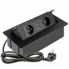 GTV Soft výklopná zásuvka na nábytok 2x 230V + 2x USB-A, AE-PBSUC2GU-20N, čierna