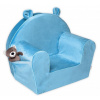 Dětské křeslo Baby Nellys Dětské křesílko Teddy Velvet s boční kapsou, modré (93783201)