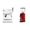 Ascaso Steel DUO PID PLUS, White&Wood + Eureka Atom W 75, ferrari red
