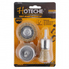 Kartáče drôtené do vŕtačky 3-dielna sada HOTECHE HT591001
