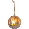 Dekorácia MagicHome Vianoce, Snehuliak v guli, LED, závesná, MDF, 8,5x2x8,5 cm