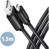 AXAGON kábel Micro USB - USB-A 1,5m čierny BUMM-AM15AB