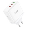 Hoco Wall Charger 2 X Type C + USB A Qc Pd 65W Gan N30 White