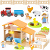 Viga Toys VIGA Drevený farmársky dom so záhradou a traktorom 21 prvkov
