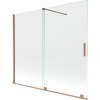 Mexen Velar, 2-krídlová posuvná vaňová zástena 180 x 150 cm, 8mm číre sklo, medená matná, 896-180-000-01-65