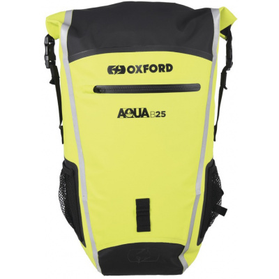 Vodotesný batoh Aqua B-25, OXFORD (čierny/žltý fluo, objem 25 l) - ruksak