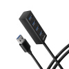 AXAGON HUE-M1AL, 4x USB 3.2 Gen 1 MINI hub, kovový, kabel USB-A 1.2m HUE-M1AL