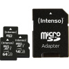 Intenso Premium 3er Pack (3 x 64 GB) pamäťová karta micro SDXC 64 GB Class 10 UHS-I vr. SD adaptéru; 3423593