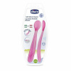Chicco Mäkká silikónová lyžička, ružová, 2ks, 8058664061846