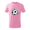 Futbalová lopta v triku - Tričko detské bavlnené - 122 cm/6 rokov ( Ružová )