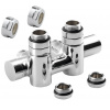 SAPHO TWIN COMBI pravá sada pripojovacích ventilov pre stredové pripojenie, manuálna, chróm, CP461S