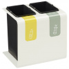 Kôš na triedenie odpadu Rossignol Tribu 55302, 2 x 15 L, biely (ROS55302)