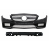 KITT Front Bumper and Rear Bumper Valance Diffuser suitable for Mercedes C-Class C205 A205 Coupe Cabriolet (2014-2019) C63S Design Silver Tips