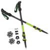 Trekingové palice Spokey CARBON – karbónové 3-dielne, šedo-zelené