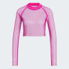 adidas Crystal Mesh Cover-Up Long-sleeve Top Womens Pink 8 (XS)
