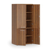 Kancelárska policová skriňa PRIMO WOOD, polené dvere, 800 x 500 x 1781 mm, orech
