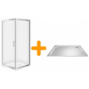CERSANIT/S - SPRCHOVÝ KÚT 80x90 TRANSPARENT SKLO + vanička S154-005-SET3