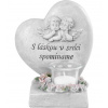 Magichome Dekorácia MagicHome, Srdce s anjelikmi, polyresin na hrob 15,5x12x17,5cm