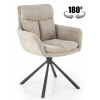 Otočná kovová stolička K495 béžová látka Halmar