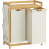 Voľne stojaci kôš na bielizeň Songmics 100 l, béžový, biely
