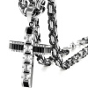 Pánska Retiazka s Krížom DJ 38730 Čierna/Strieborná/60cm HR38730