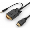 Gembird kabel HDMI - VGA+ mini Jack, 3m, černá A-HDMI-VGA-03-10