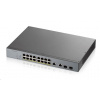 Zyxel GS1350-18HP 18portový inteligentný spravovaný CCTV PoE switch, dlhý dosah, 250W, 16x GbE, 2x combo RJ45/SFP