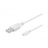 C-Tech CB-USB2M-20W USB 2.0 AM/Micro, 2m, bílý