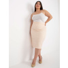 Factory Elegantná plus size sukňa s vysokým pásom – pohodlie a štýl pre každú postavu Farba: Broskyňová, Veľkosť molet: 44