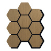 Akustický obkladový panel Hexagon, MDF, drevo, 7980 × 6600 × 18 mm, dub hnedý, AKH003